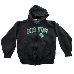 Ritchie's Sportswear Mens Boston Hoodie Sweatshirt Medium Black Embroidered Y2K